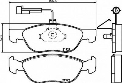 HELLA PAGID 8db355008321 -  Комплект тормозных колодок, дисковый тормоз